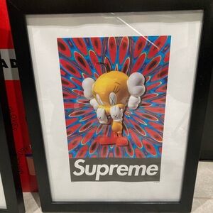 Supreme x KAWS Tweety Bird Fairchild Paris 14x18 Framed Print (297/300) Rare